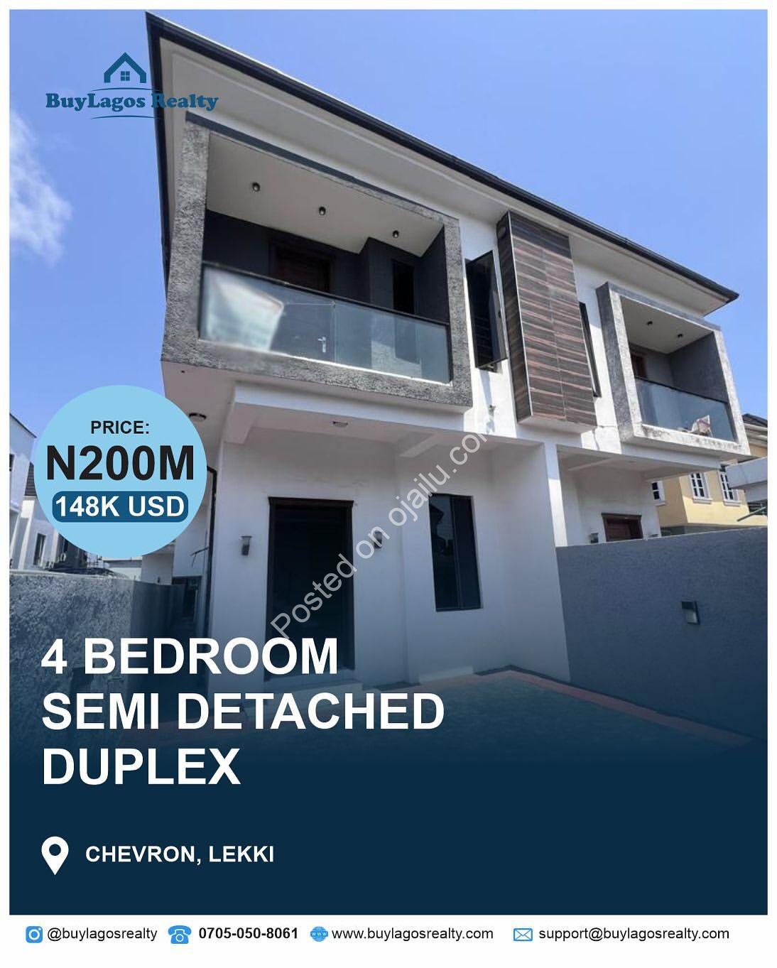Lagos Luxury: 4-Bed Ensuite Haven in Prime Chevron