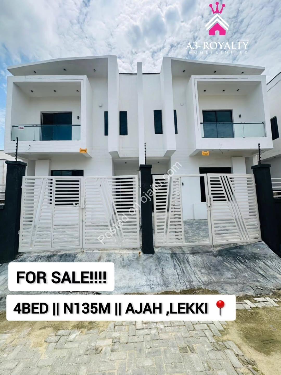 Move-In Ready 4-Bed Duplex in Gated Ajah Estate