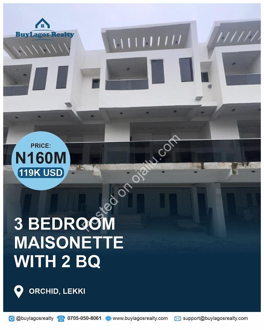 Spacious 3-Bed Maisonette with BQ in Prime Lekki