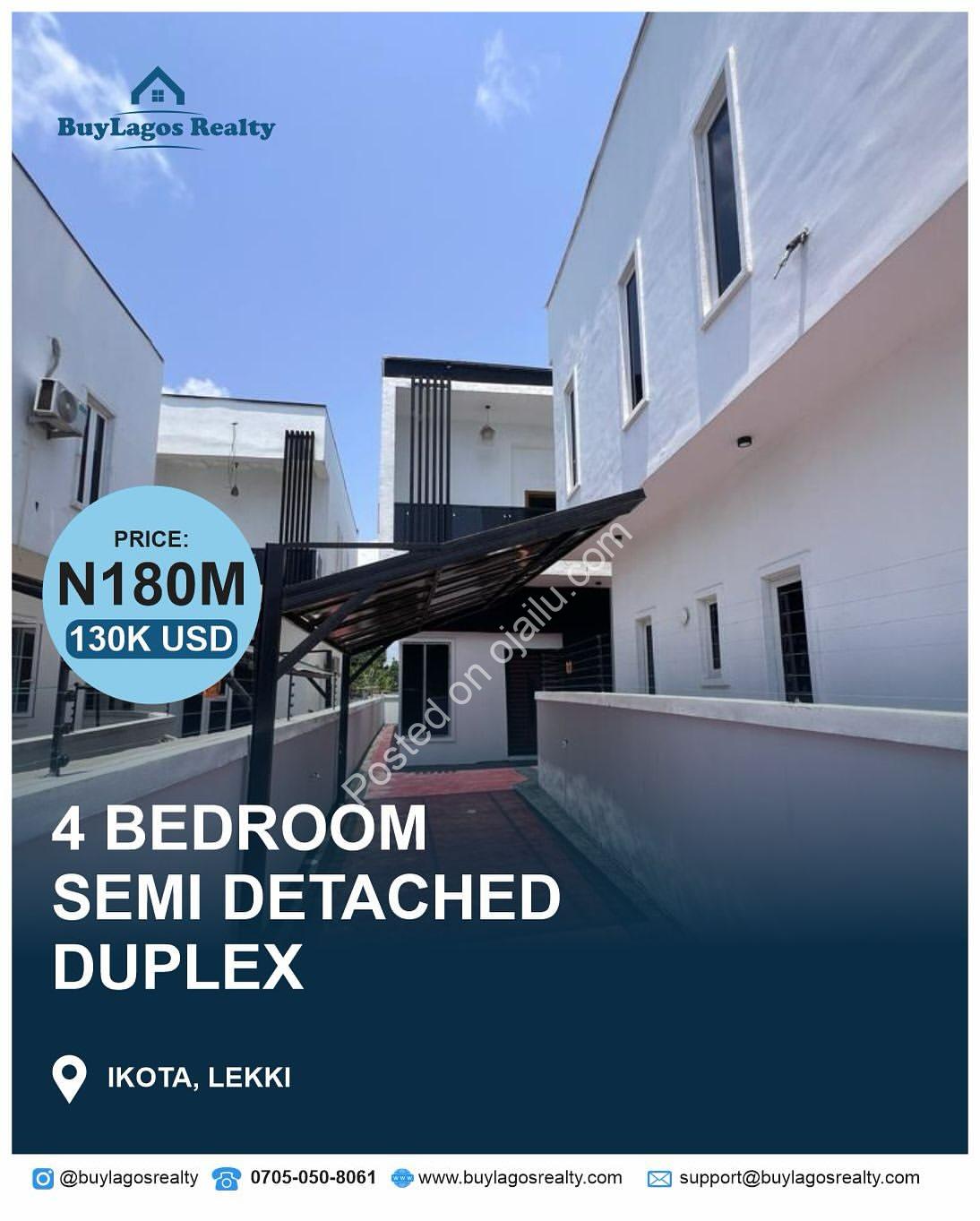Dream 4-Bed Duplex with Pool in Prime Ikota