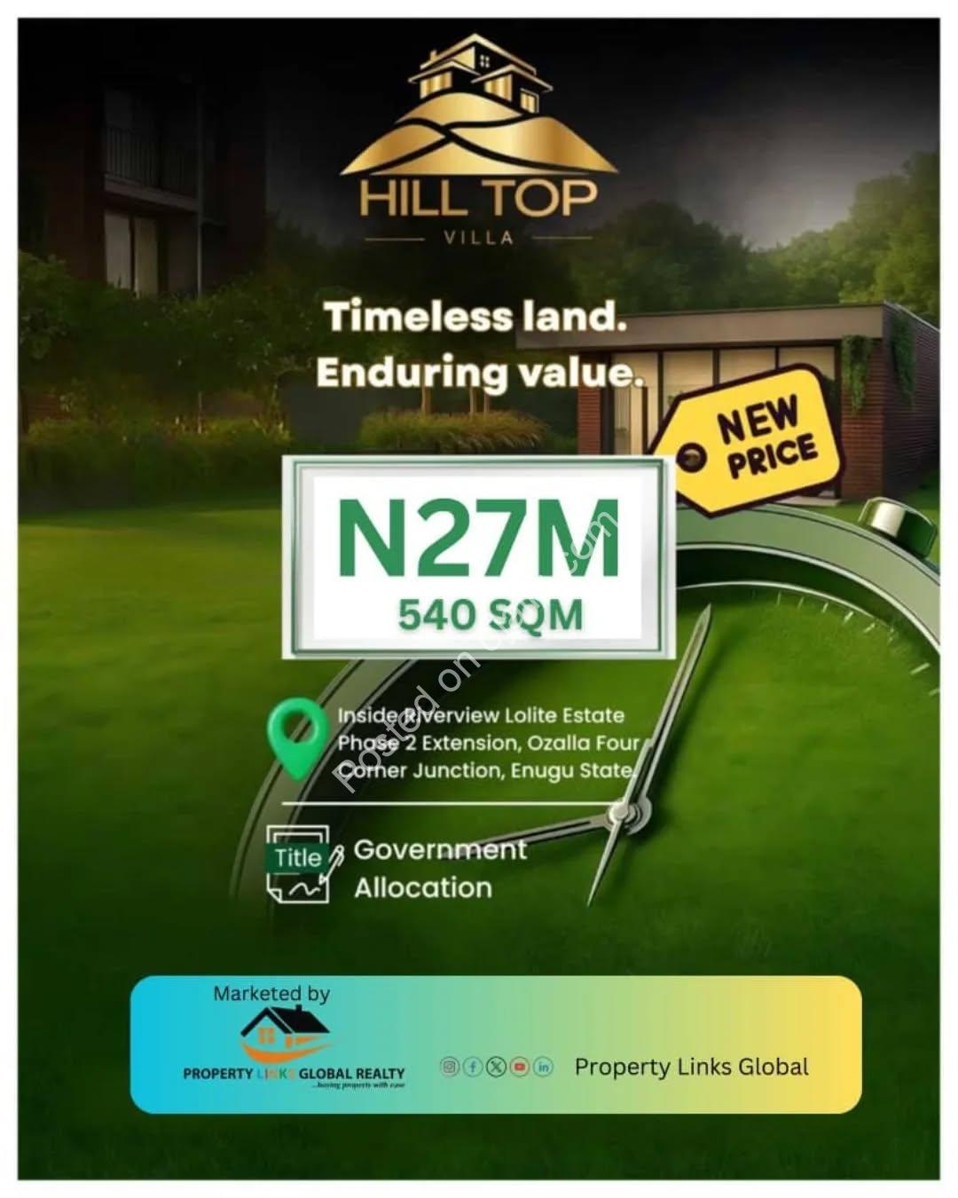 Hilltop Haven: Secure Your Dream Plot in Enugu