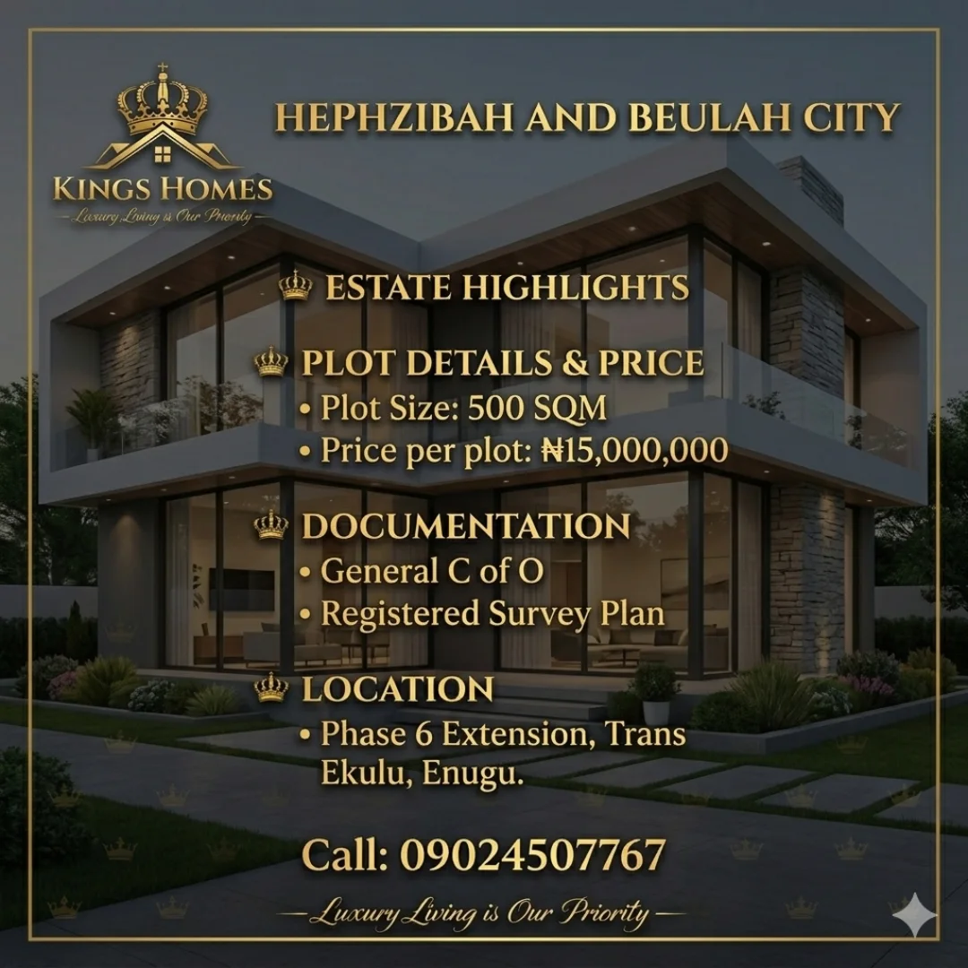 Secure Your Future in Enugu’s Premier Estate