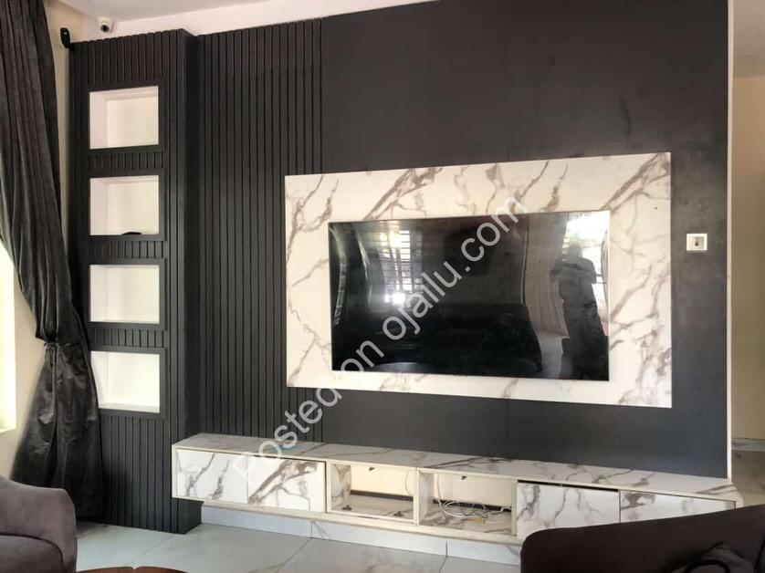 Massive 12ft TV Console: Luxury Lagos Living