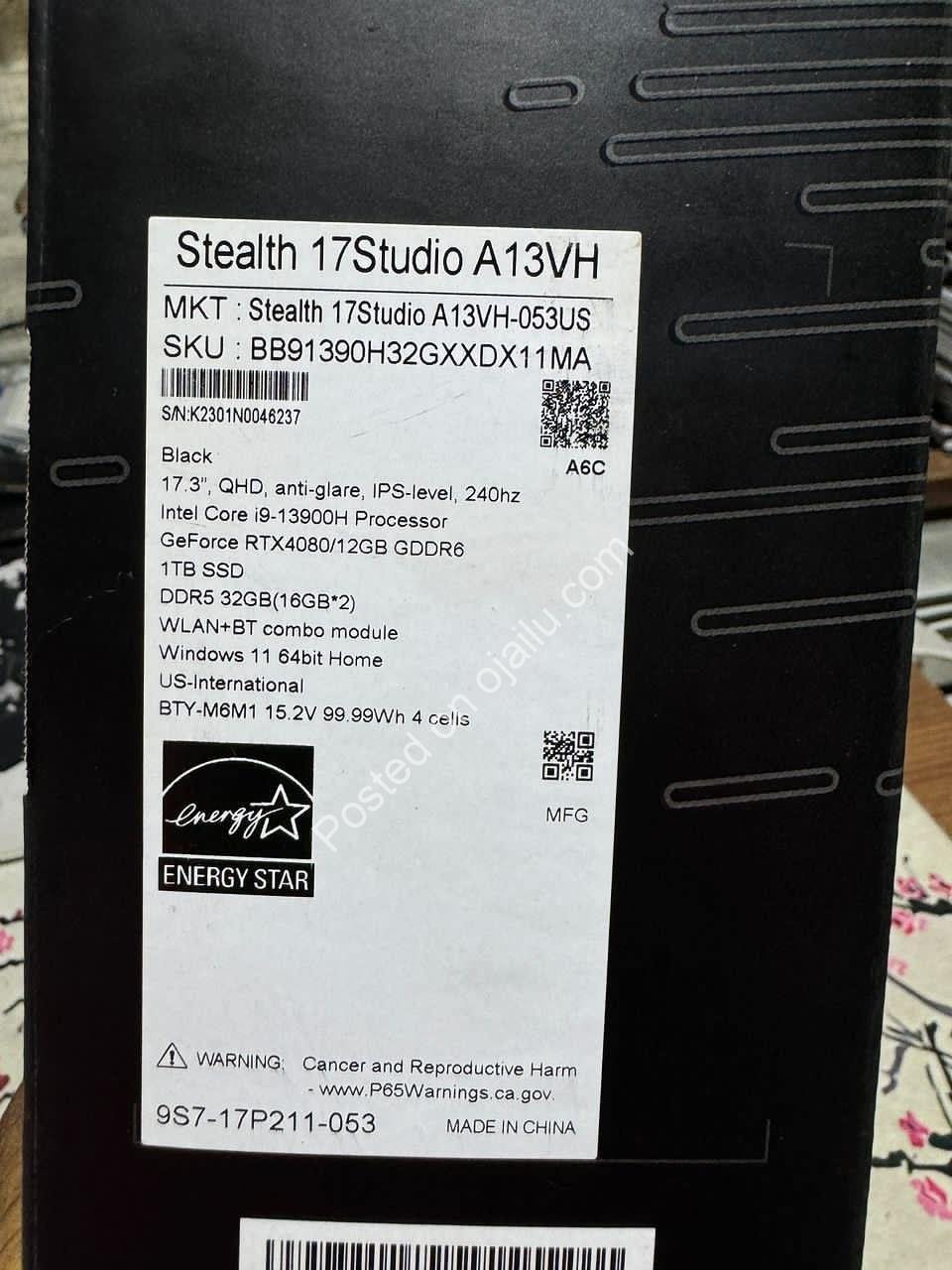 Unleash Gaming Dominance: MSI Stealth 17 Studio with RTX 4080