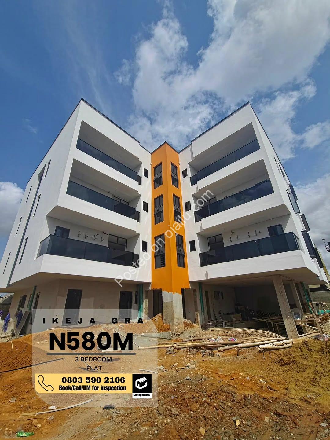 Elevator-Equipped 3-Bedroom Haven in Secure Ikeja GRA Estate