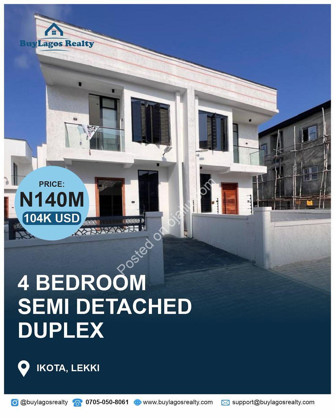 Spacious 4-Bedroom Duplex with En-Suite Bliss in Ikota