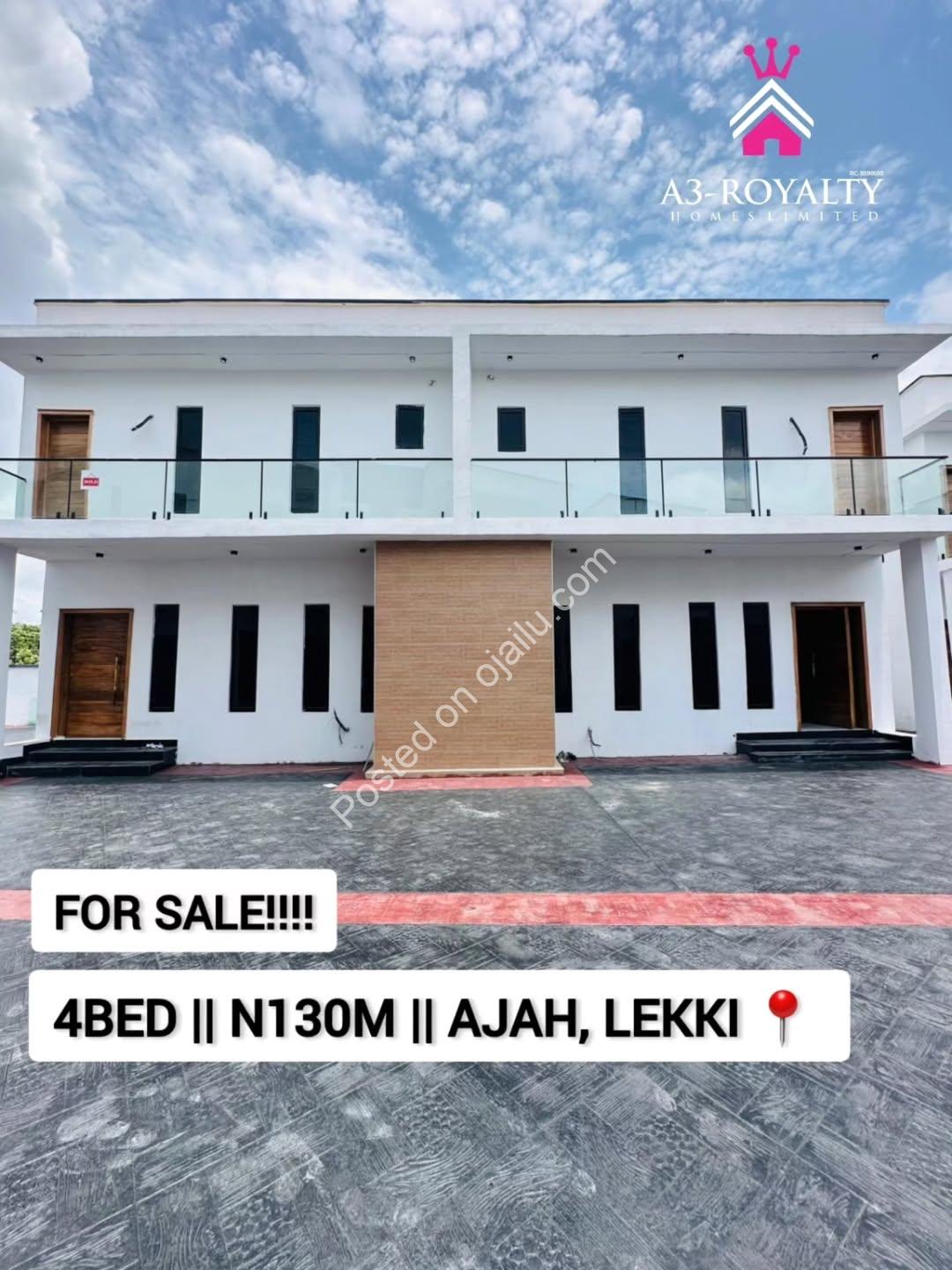 Dream Home in Gated Lekki: 4-Bed Duplex, Move-In Ready