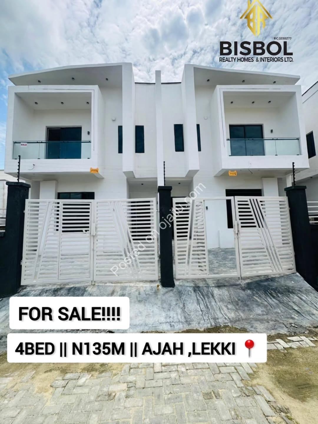 Move-In Ready 4-Bed Duplex in Gated Ajah Estate