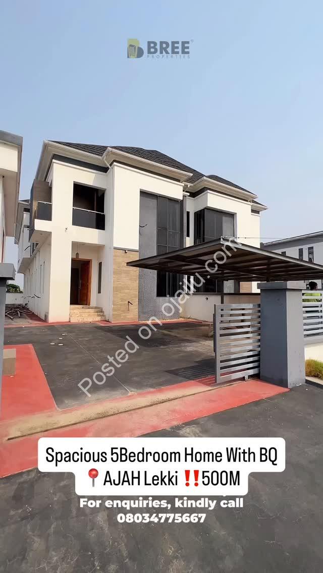 Majestic 5-Bedroom Estate Home with BQ in Ajah