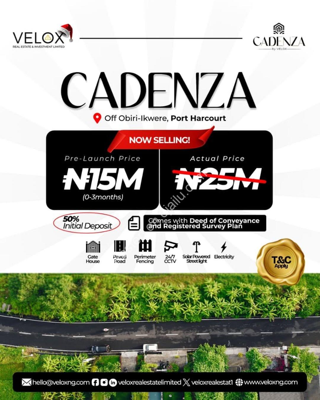 Cadenza: Your Rhythm, Your Home. Pre-Launch ₦15M