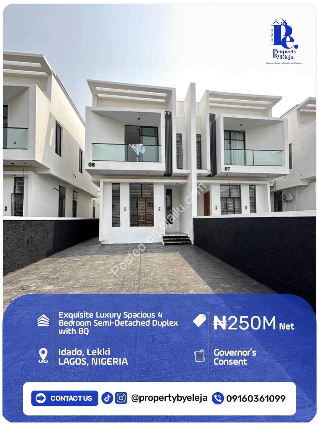 Idado’s Masterpiece: Smart 4-Bed Duplex with BQ