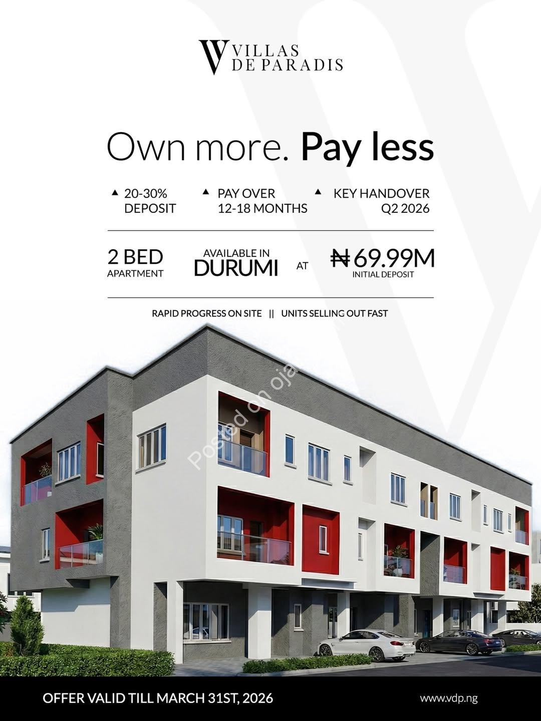 Own 3 Units, Pay Less: Your 2-Bed Dream Awaits!