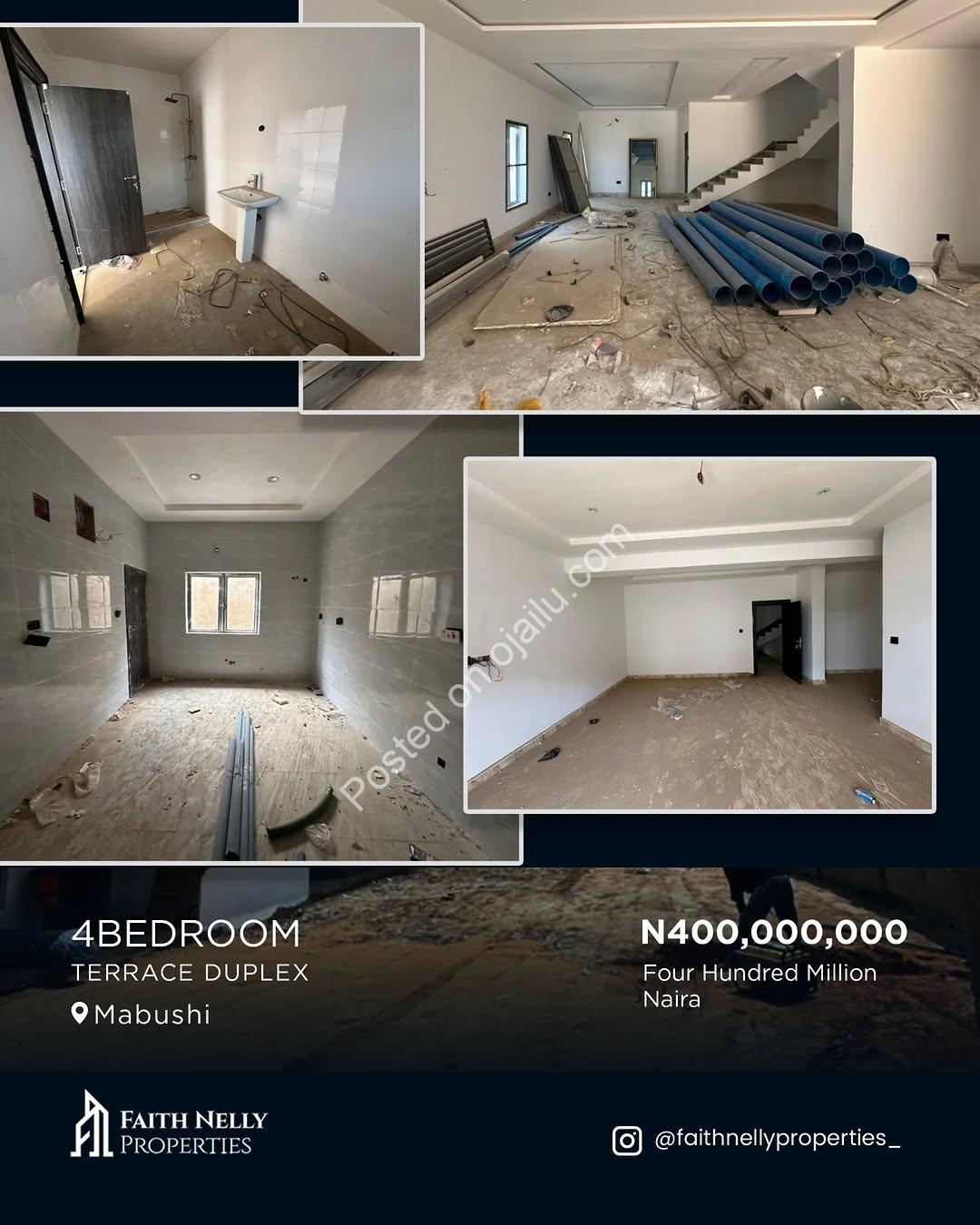 Sleek 4-Bed Terrace Duplex in Serene Mabushi