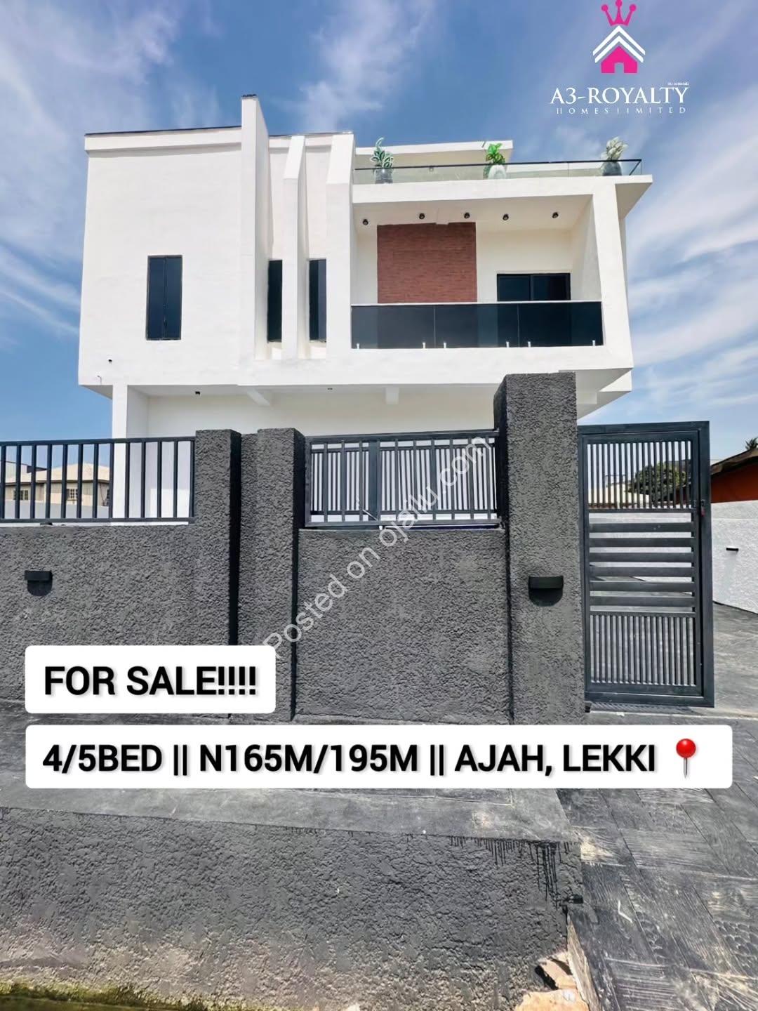 Move-In Ready 4/5BED Detached Duplex in Gated Ajah Estate