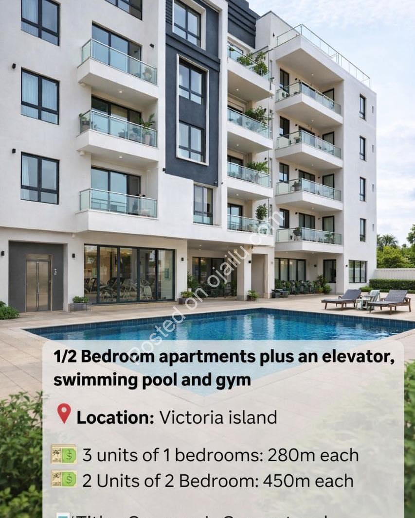 Elevator, Pool & Gym: Prime Victoria Island Apartments