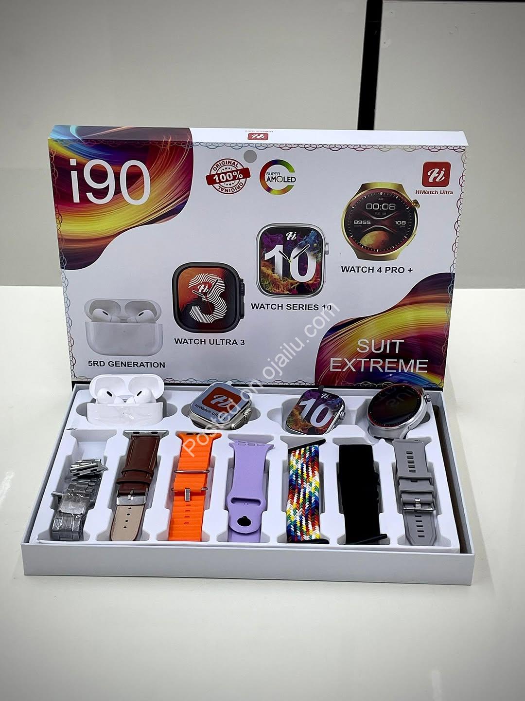 3-in-1 Smartwatch Pack: 7 Straps + AirPods + Phone Control