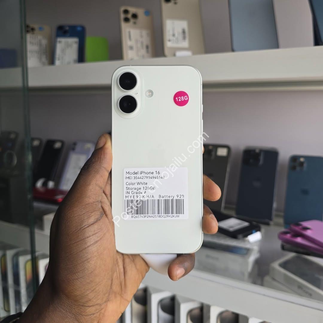 Unlock Premium Power: iPhone 16 128GB White, 92% Battery, Free Pouch & Guard
