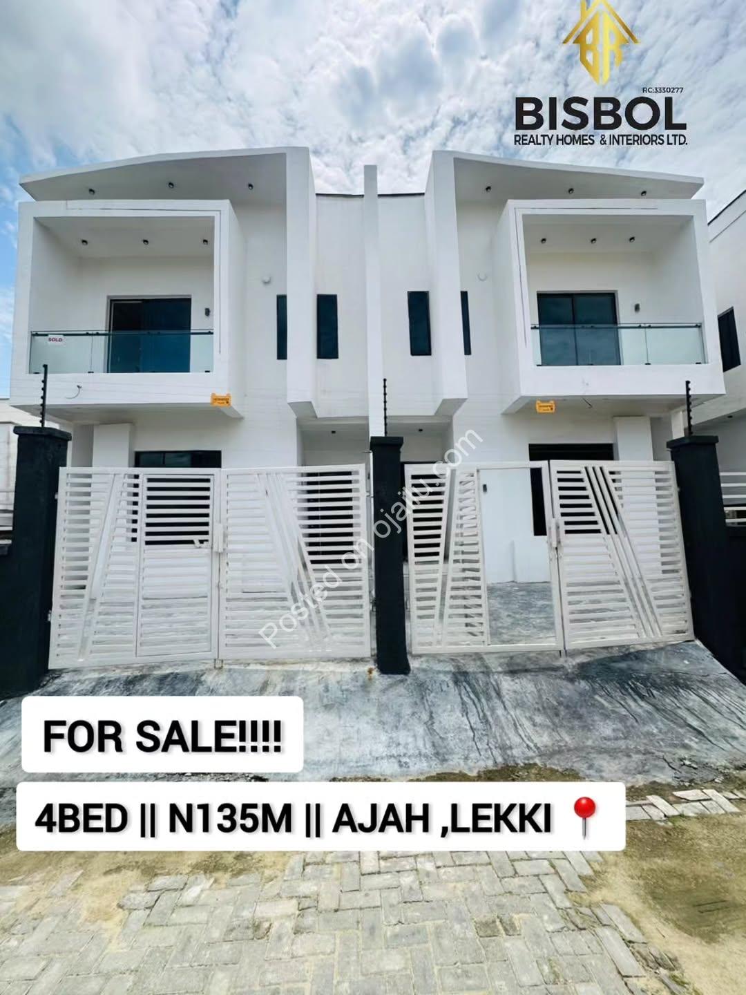 Move-In Ready 4-Bed Duplex in Gated Ajah Estate