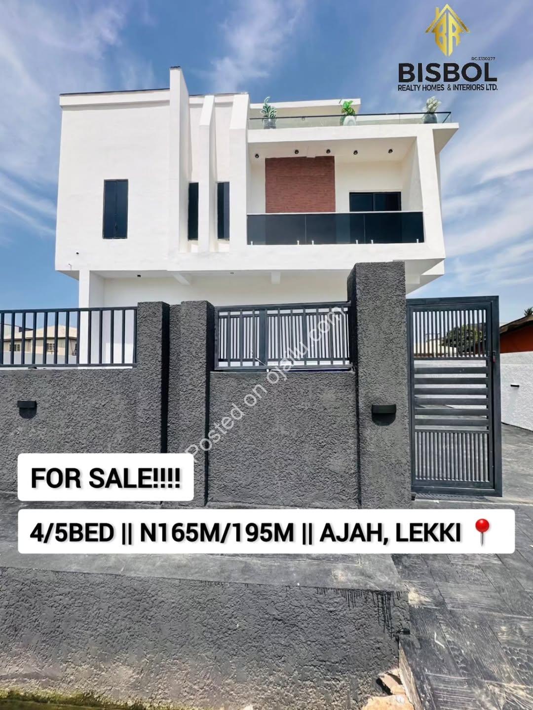 Move-In Ready 4/5BED Detached Duplex in Gated Ajah Estate