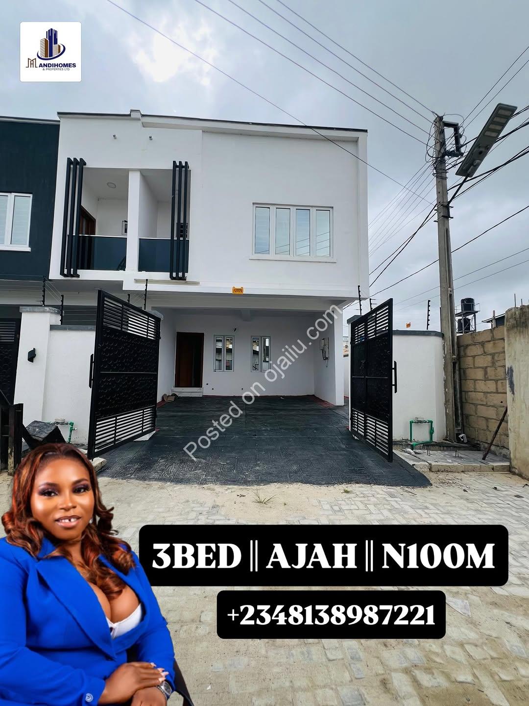 Exclusive 3-Bed Duplex in Ajah Lekki: 100M Net