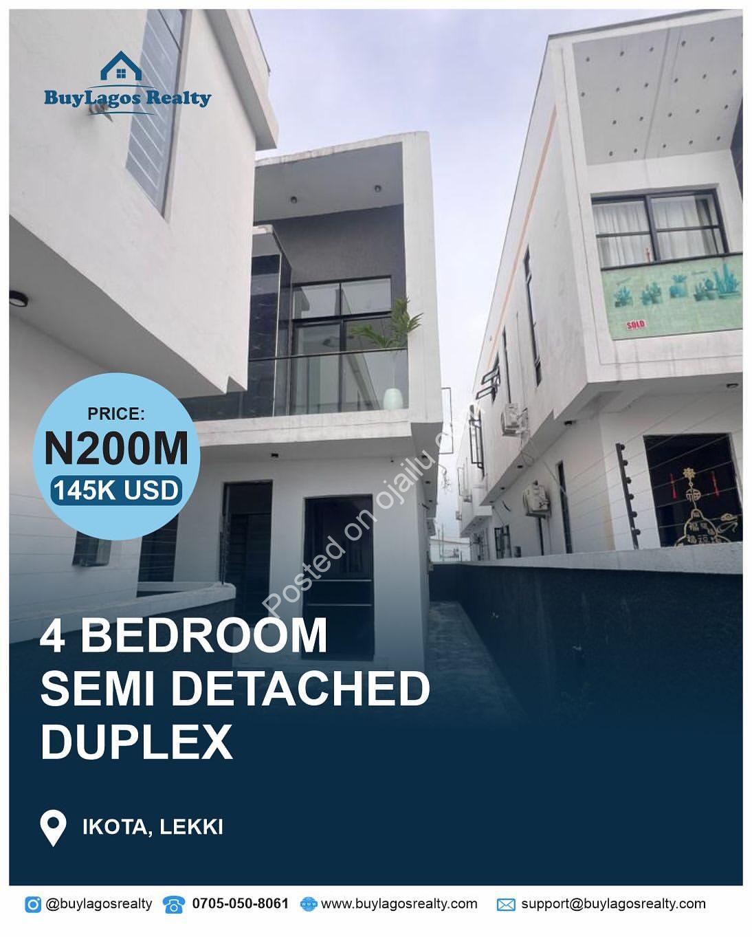 Stunning 4-Bed Ikota Duplex with En-Suite Luxury