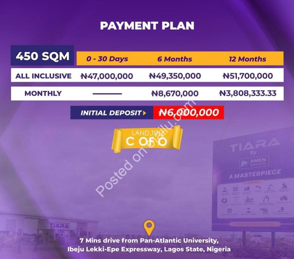 Secure Your 450sqm Plot with C of O in Lekki-Epe – 7 Mins to Pan-Atlantic