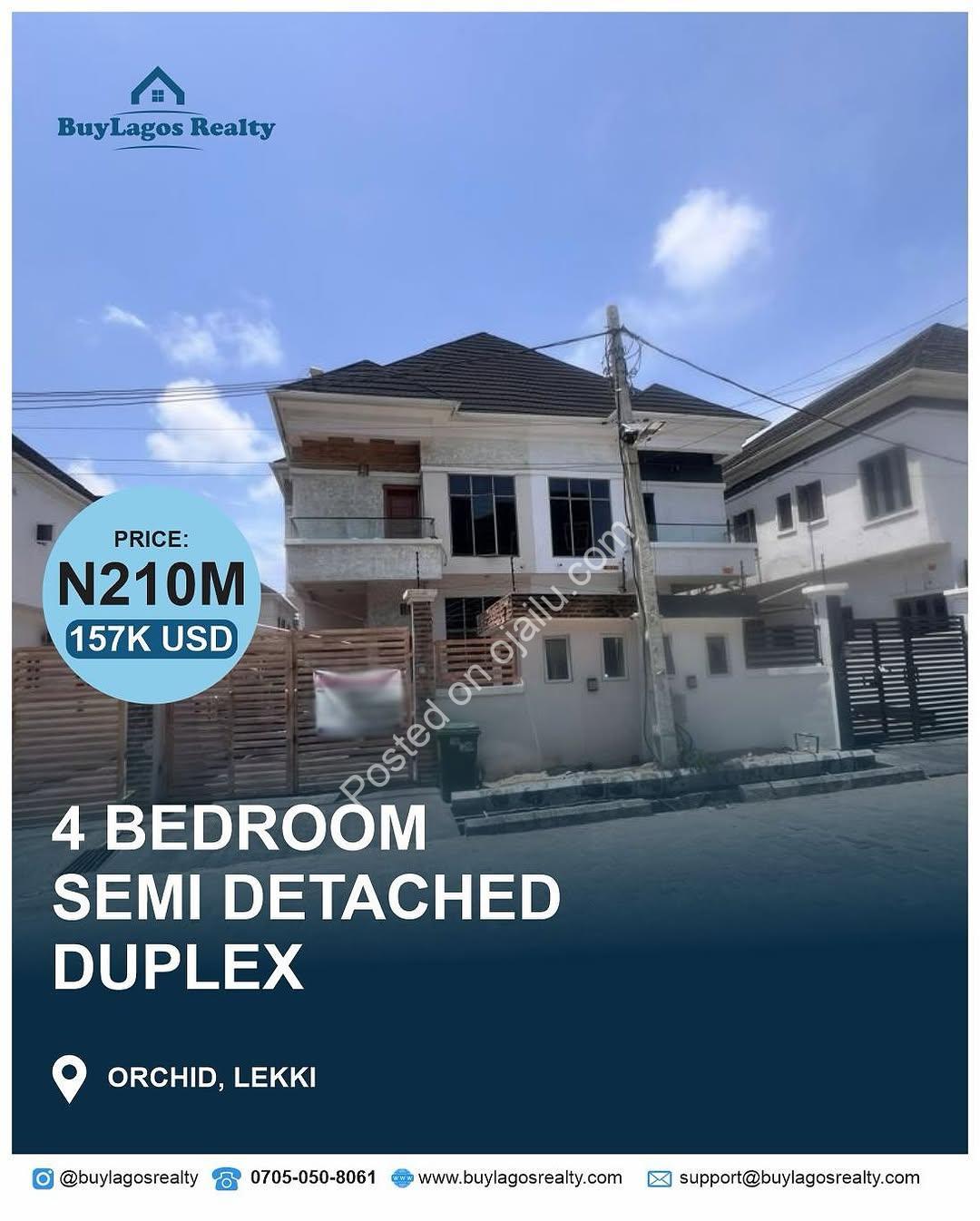 Your Dream Home Awaits: 4 Bed En-Suite Duplex in Orchid, Lekki