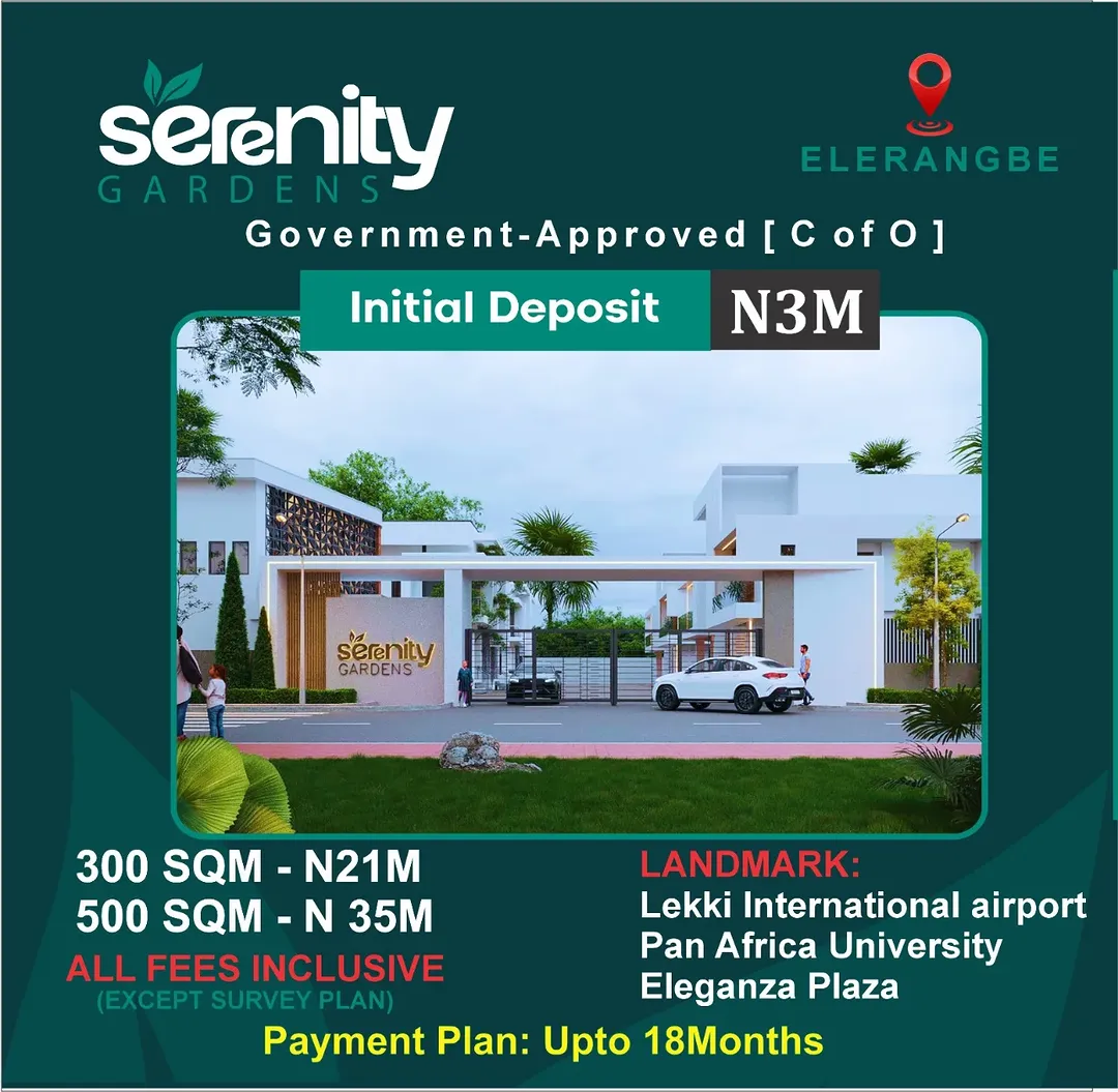 Secure Your Plot at Serenity Gardens – Just ₦3M Initial Deposit