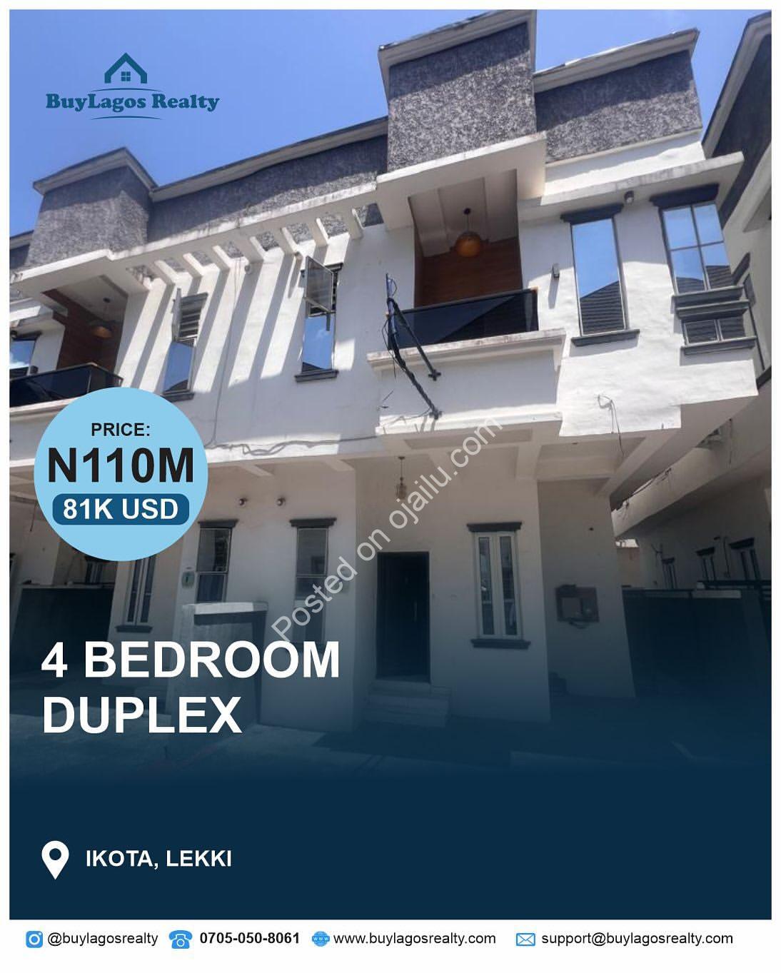Your Ikota Dream: 4-Bed Ensuite Duplex for Sale