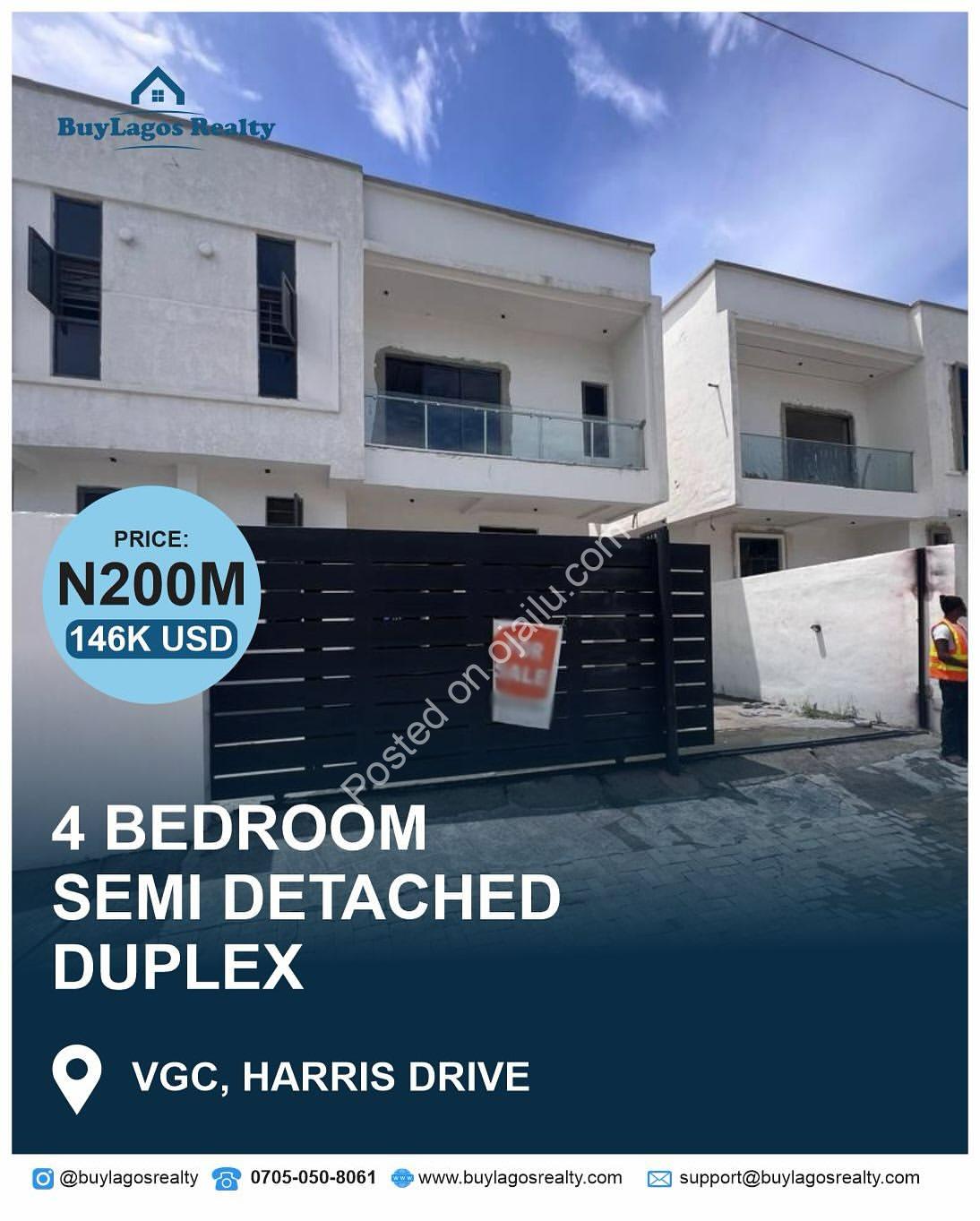 Elegant 4-Bed Semi-Detached Duplex in VGC