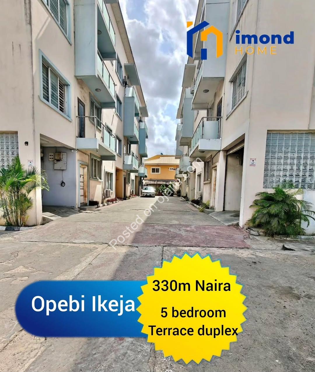 Spacious 5-Bed Duplex with BQ in Opebi: N330M