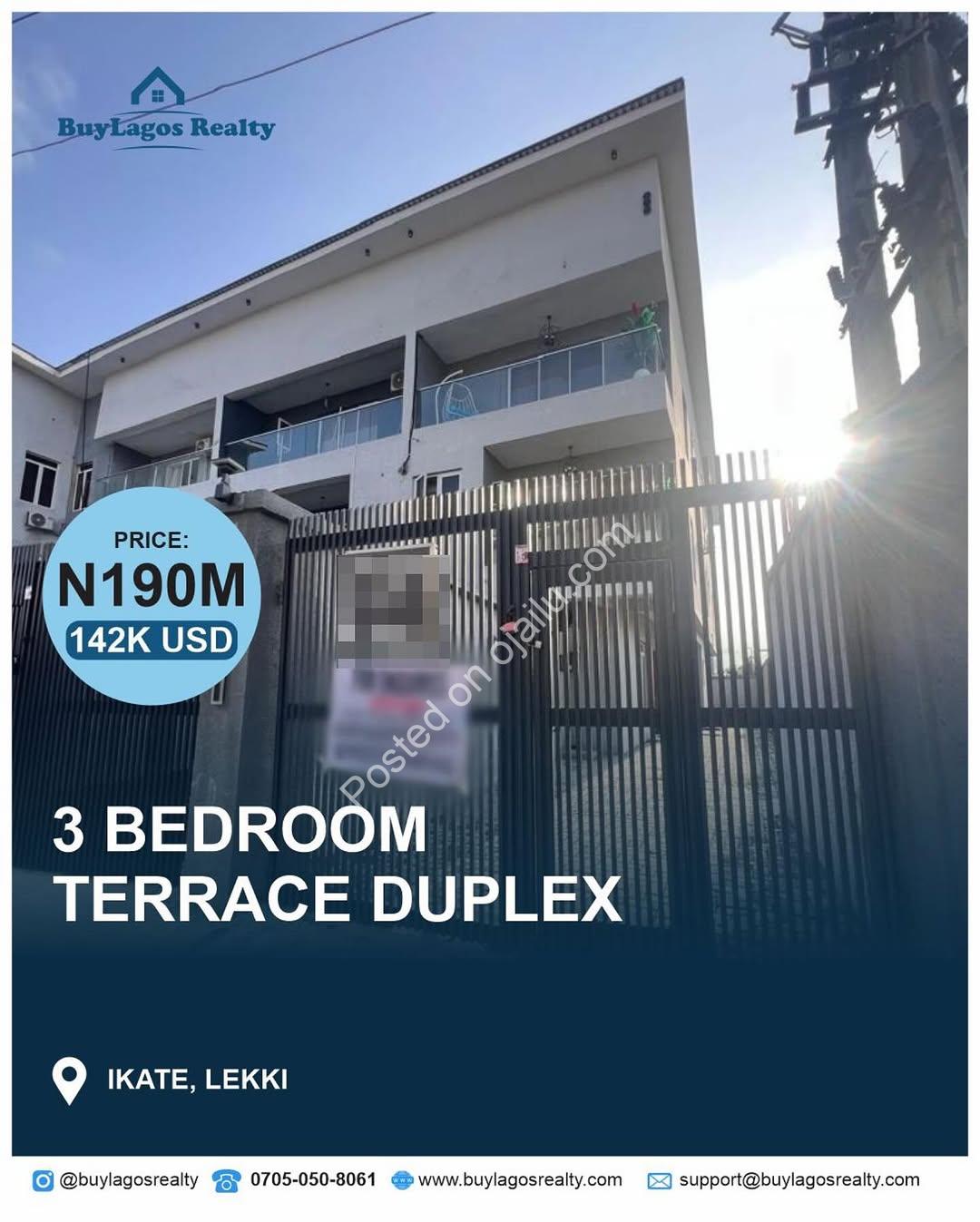 Ikate’s 3-Bedroom Terrace Duplex: Your Dream Home Awaits