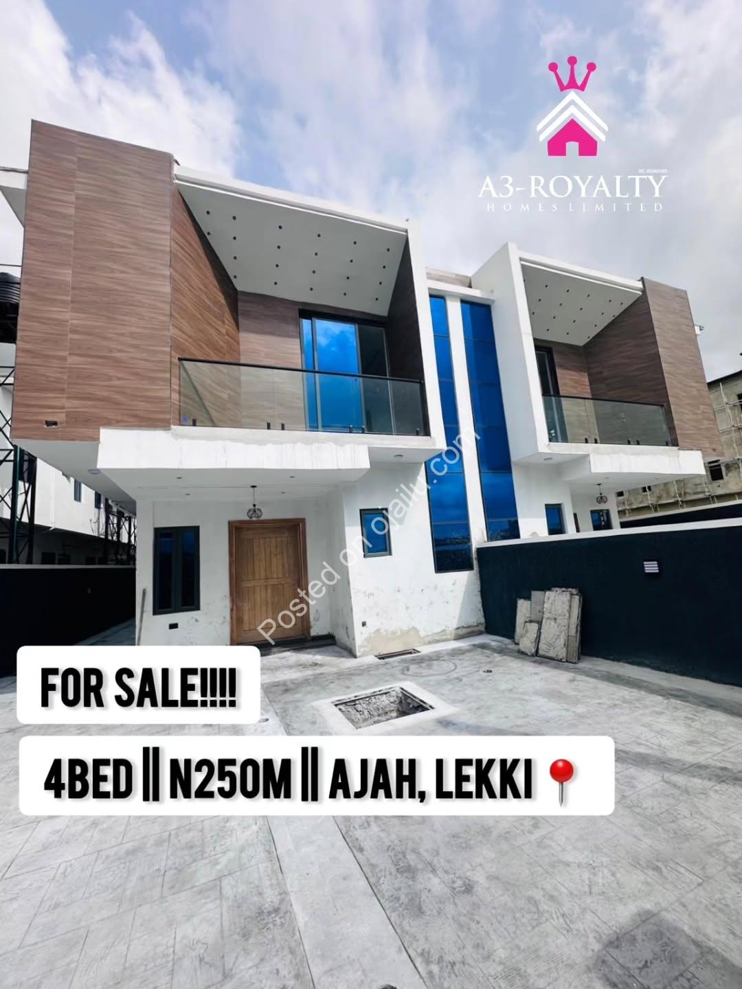 4-Bed Semi-Detached Duplex: Move-In Ready in Ajah Lekki