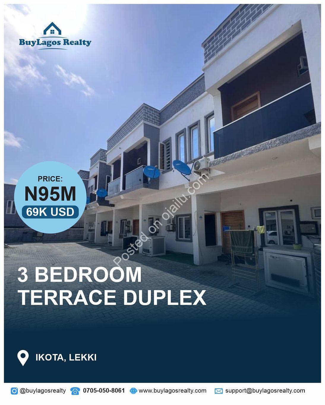 Ikota’s Finest: 3-Bed En-Suite Terrace Duplex