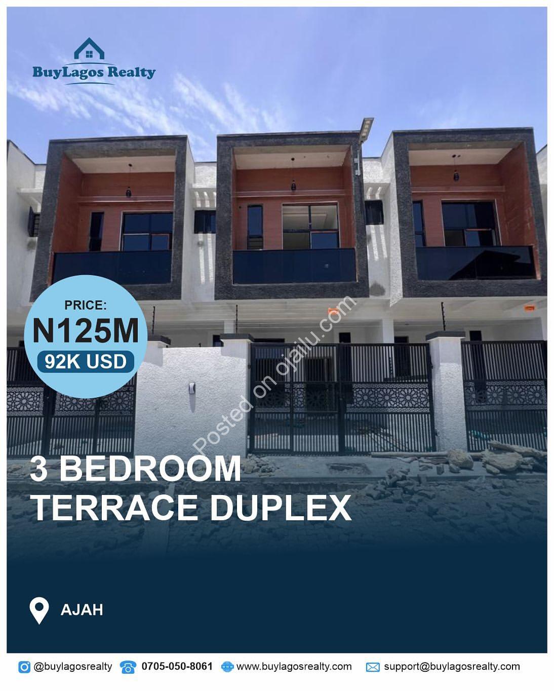 Your Dream Home Awaits: 3BR Terrace Duplex, Ajah