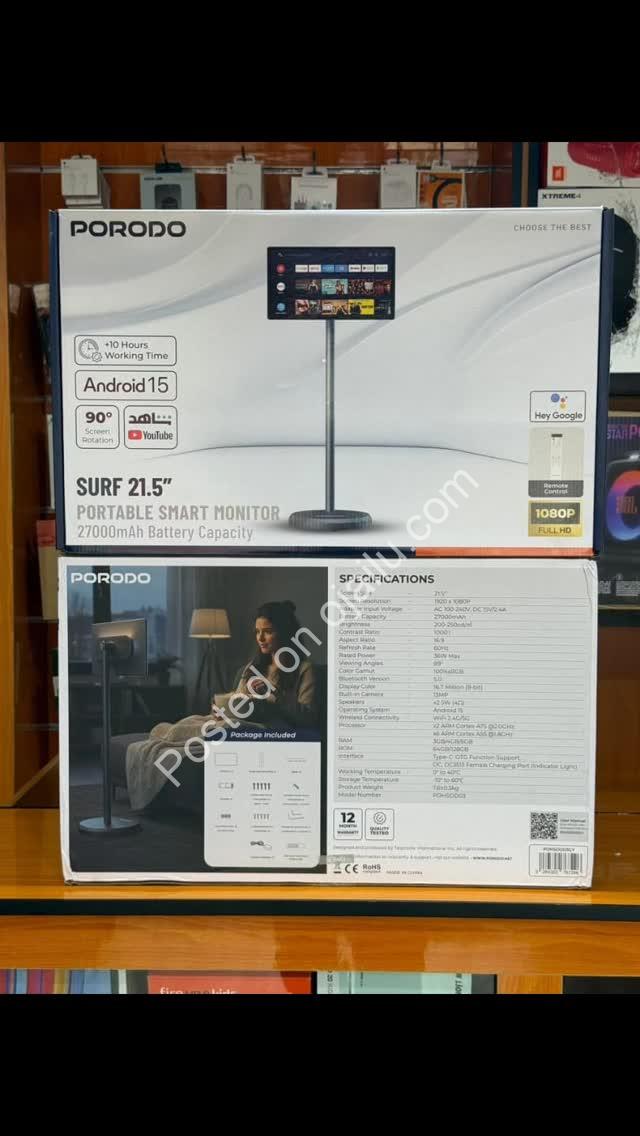 Portable Cinema: Porodo Smart Monitor w/ Google TV & Battery