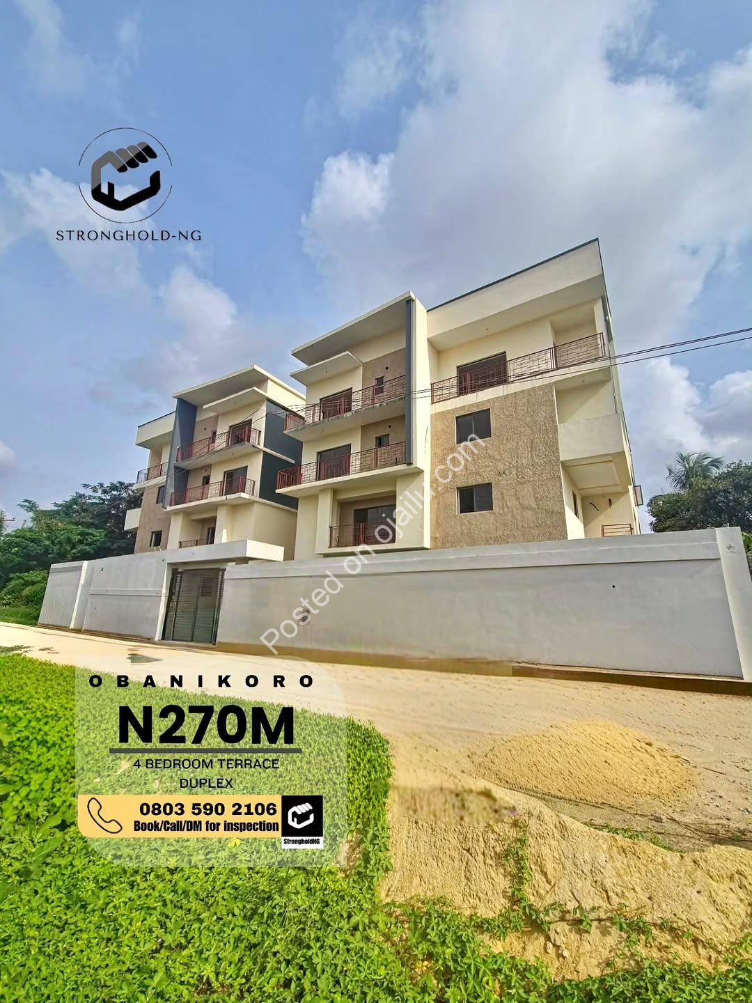 New 4BR Terrace Duplex with BQ in Prime Obanikoro