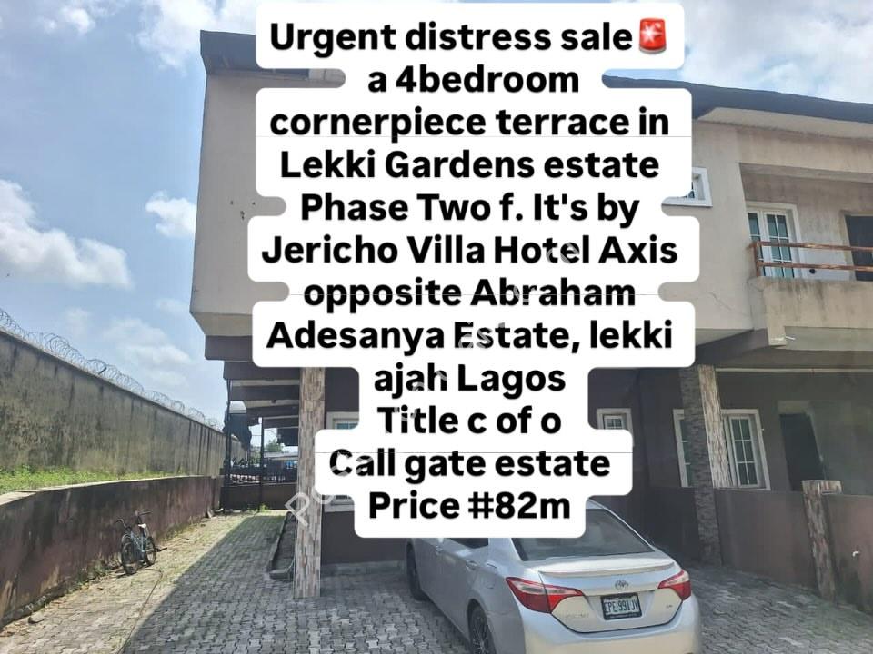 Distressed Price: 4-Bed Corner Terrace in Lekki Gardens