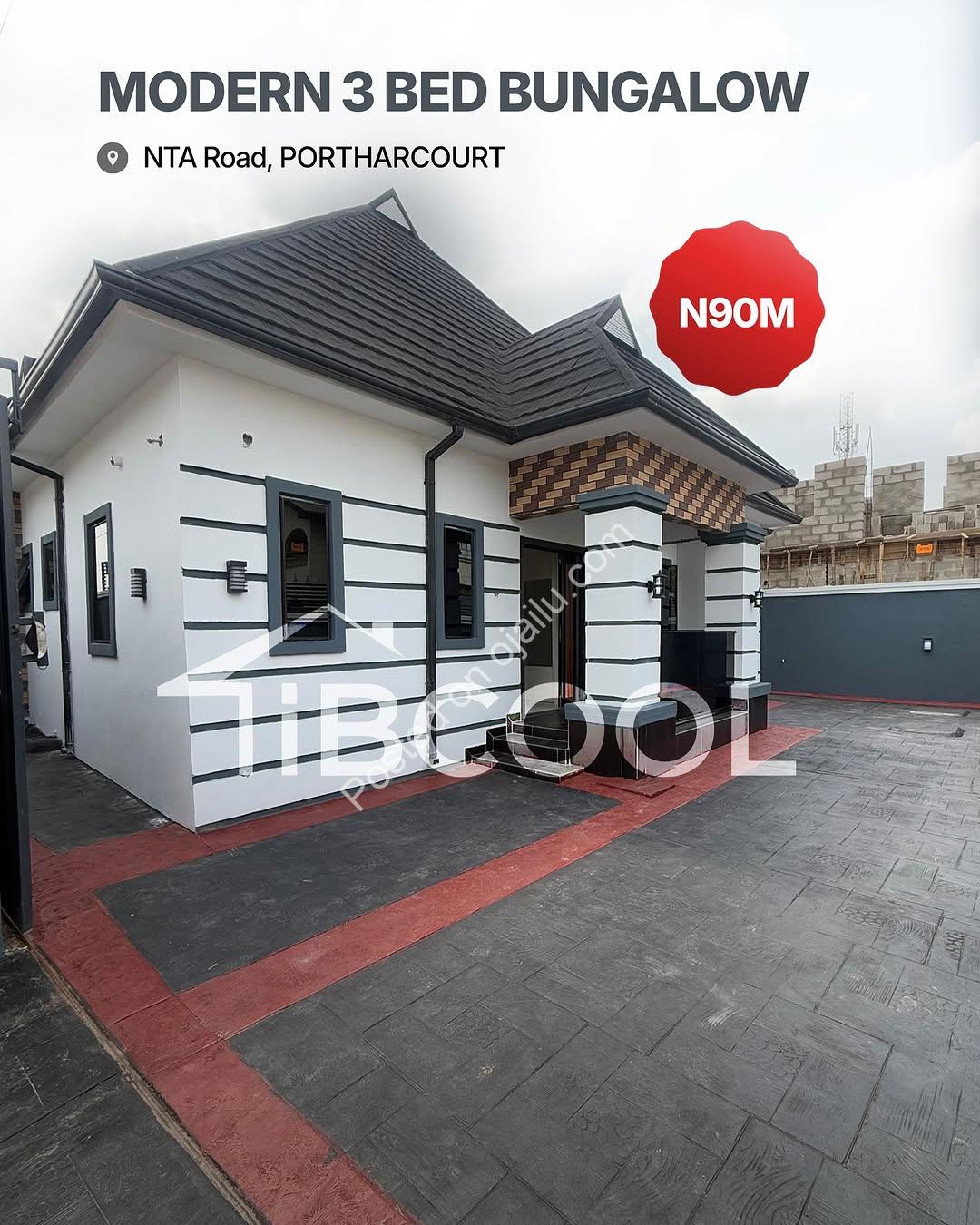 Price-Slashed: 90M! New 3-Bed Ensuite Bungalow, NTA Road.