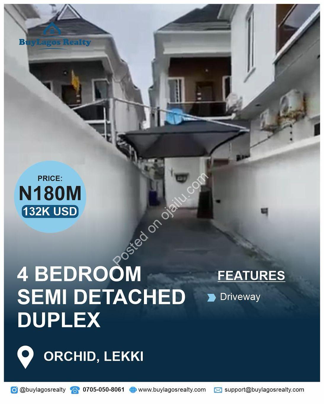Modern Semi-Detached Duplex in Orchid Lekki – 180M