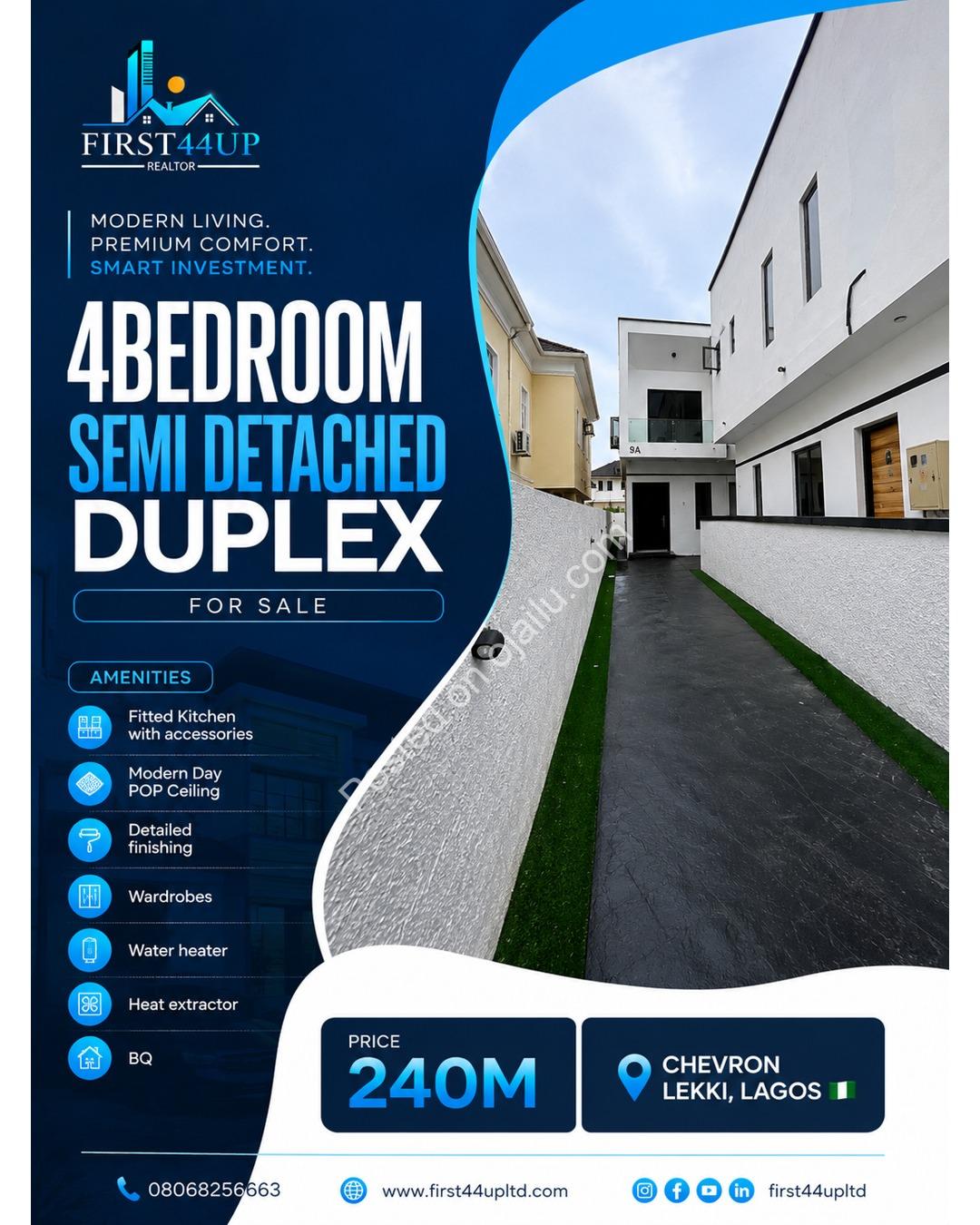 Premium 4-Bed Duplex in Chevron – Move-in Ready
