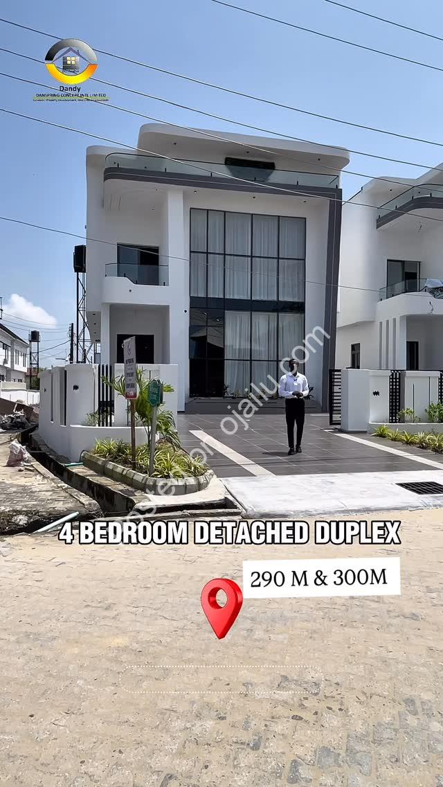 Marble-Finished 4-Bed Duplex with Pool in Ajah