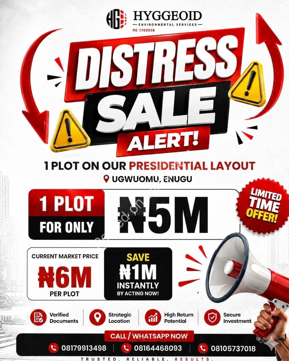 ₦1M Off! Prime Plot at Presidential Layout – ₦5M Only