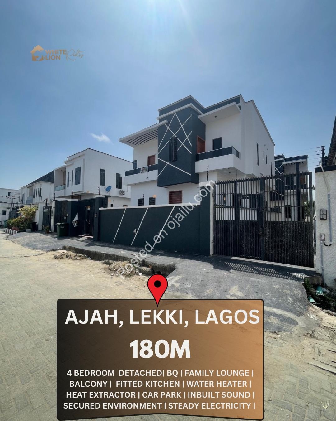 En-suite 4-Bed Duplex with BQ in Secure Ajah