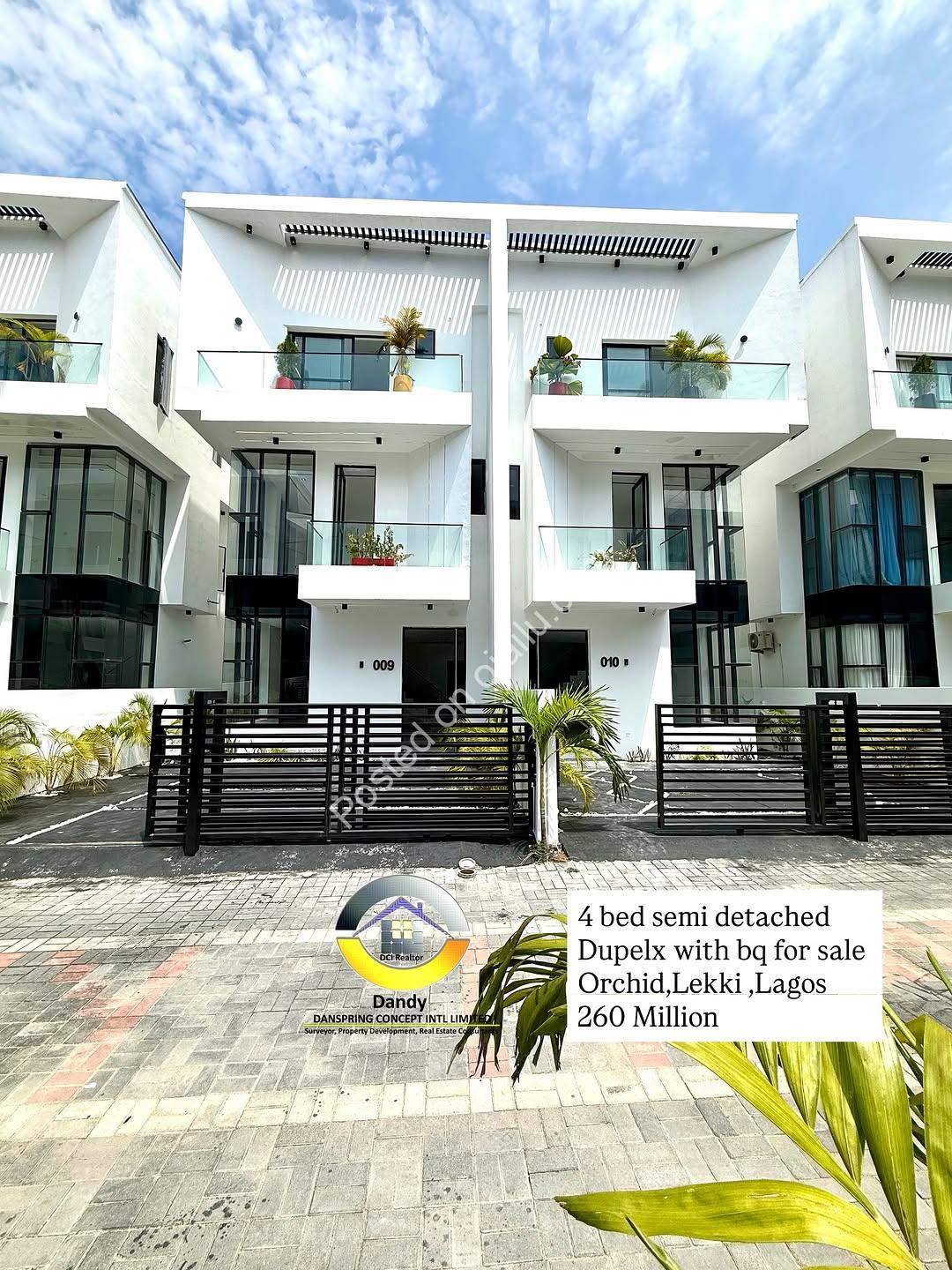 Brand-New 4BR Semi-Detached Duplex in Orchid Lekki