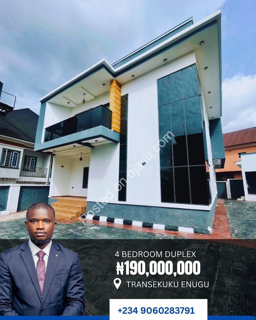 4-Bed Enugu Masterpiece with Walk-In Closet
