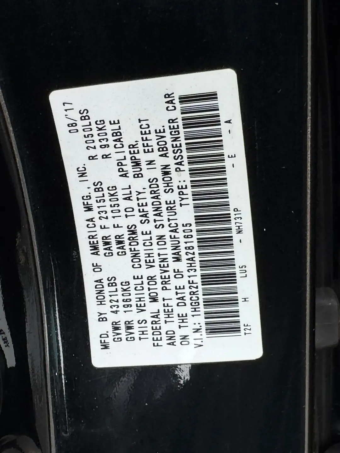 2017 Honda Accord Sport – Duty Paid, Pristine & Ready