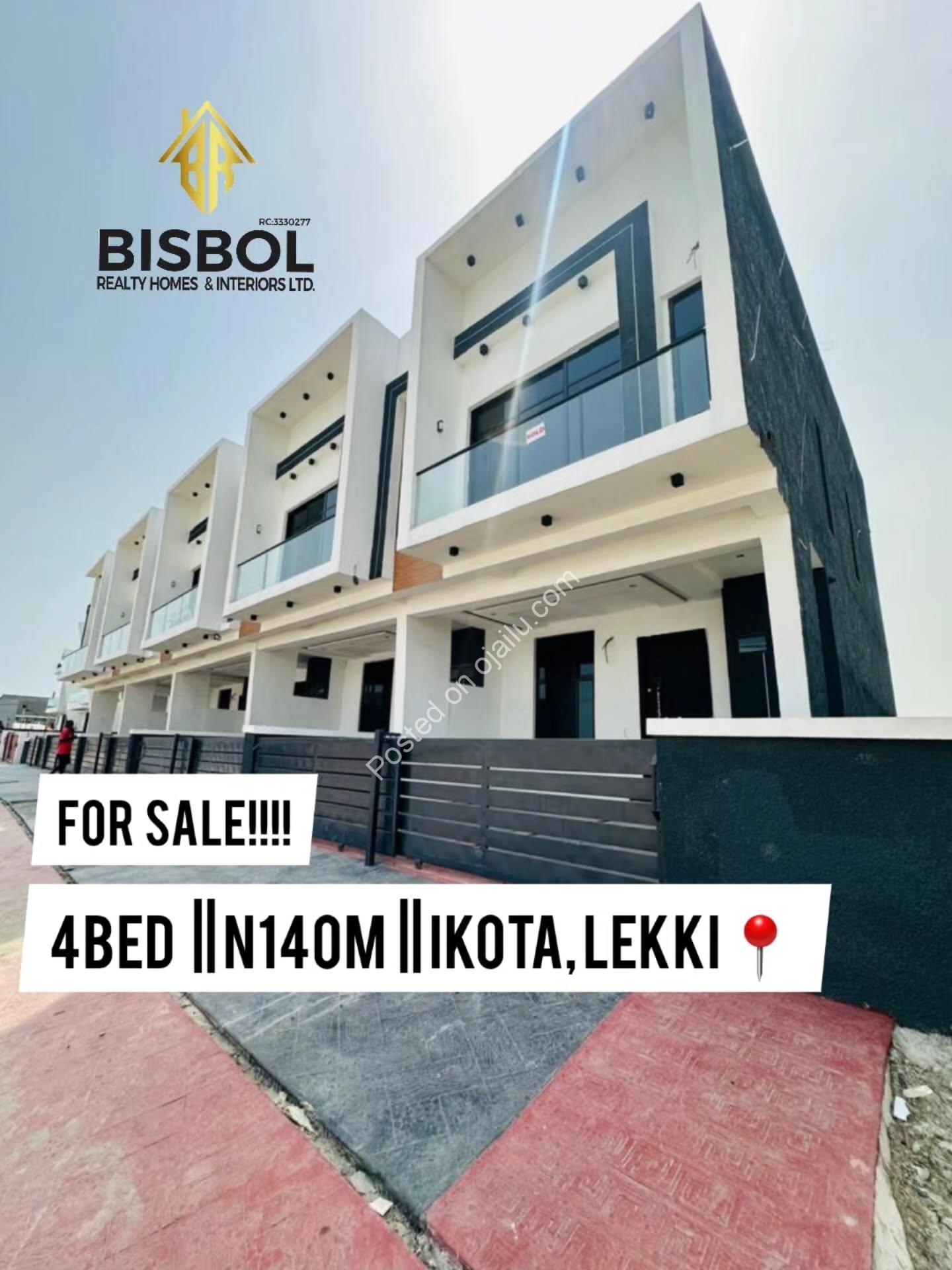 120M Ikota Lekki: A Fully Finished 4-Bed Terrace Duplex