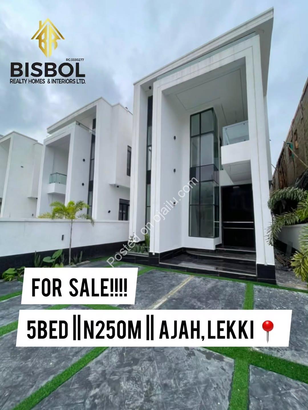 **Unpack & Live in 5BR Ajah Masterpiece – 250M**