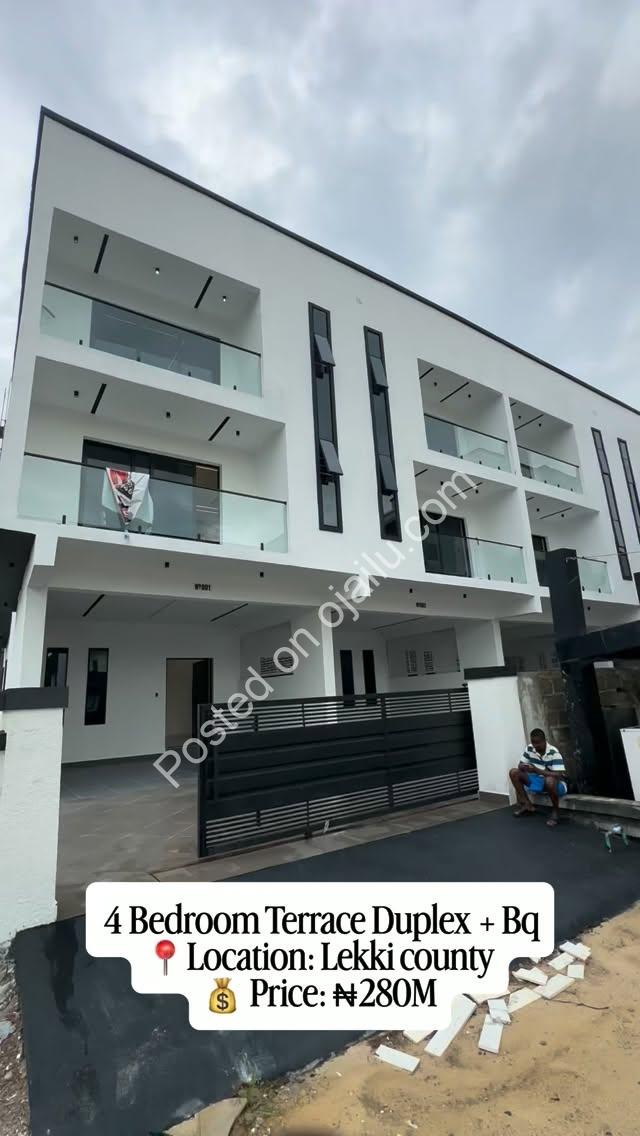All ensuite 4BR duplex + BQ awaits you in Lekki County